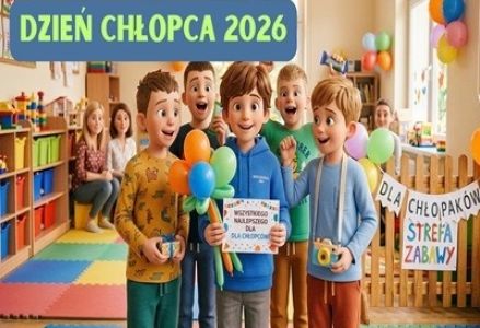 grupa dzieci przedszkolnych podczas uroczystości z okazji Dnia Chłopaka 2026