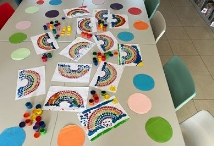 grupa dzieci przedszkolnych podczas obchodów dnia kropki