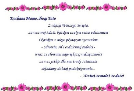 życzenia dla mamy i taty